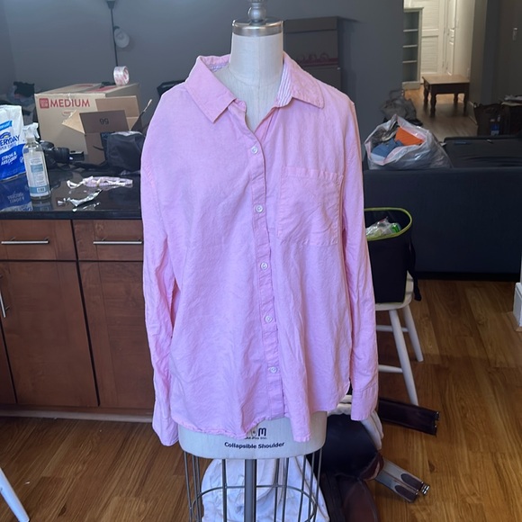 Tops - Bright Pink Lola River Button Down